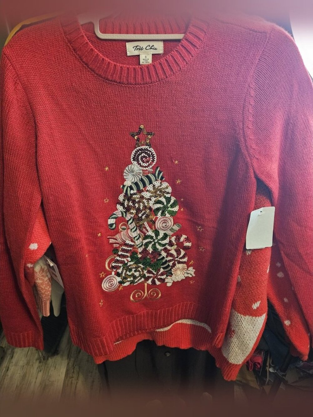 NWT Christmas Sweater Bundle Lot of 3 Rudolph Sequin Tree Navy Fair Isle Sz S